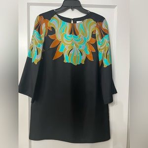 Tibi black silk mod mini dress size 2